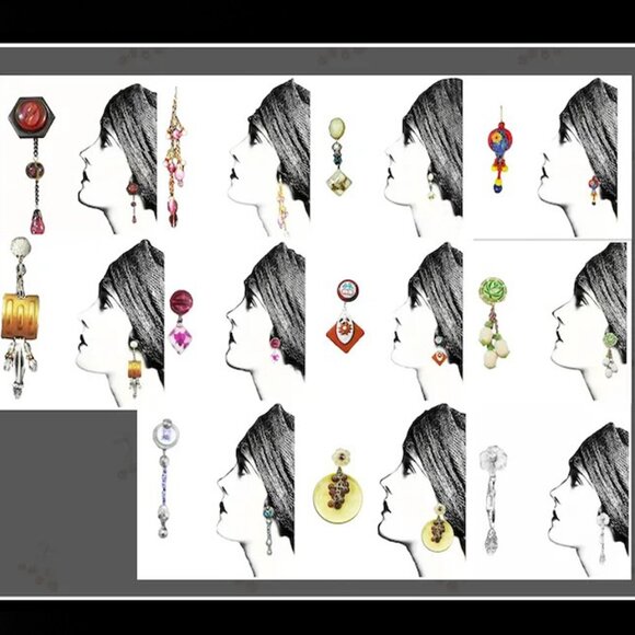 Funky Dangle Roses & Pineapples Earrings OOAK Made with Vintage - Picture 8 of 8